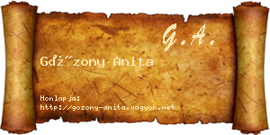 Gózony Anita névjegykártya